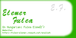 elemer fulea business card